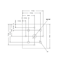 32-9090M12S-0 MODULAR SOLUTIONS FOOT & CASTER CONNECTING PLATE<BR>90MM X 90MM, M12 HOLE, SOLID ALUMINUM